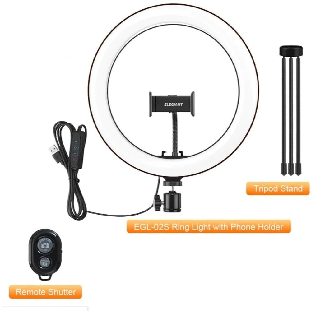 10" Table Top LED Ring Light for Selfie, Vlogging & Video Conferencing
