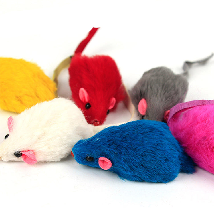 10-Pack Plush Mouse Cat Toys - Soft Interactive Pet Play (Random Colors)