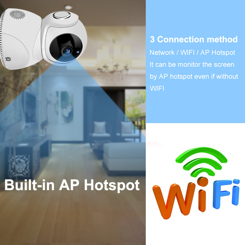 1080P HD 360° PTZ Wireless WiFi Security Camera with Night Vision & Motion Tracking