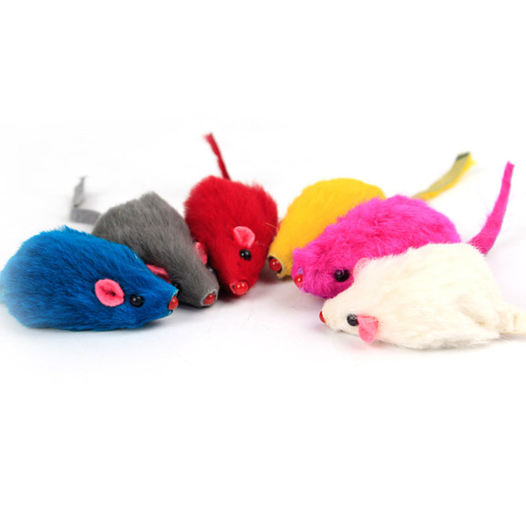 10-Pack Plush Mouse Cat Toys - Soft Interactive Pet Play (Random Colors)